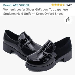 japan low heel platform cosplay preppy academia black oxford loafers flats shoes